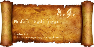 Mrár Gyöngyi névjegykártya